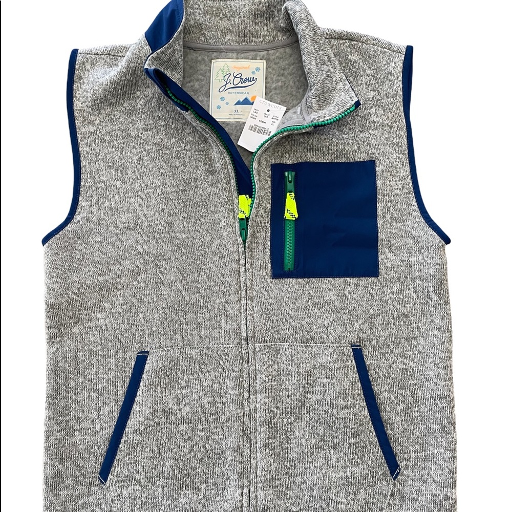 NWT Original J.Crew Outerwear Grey Vest Sz. Youth XL